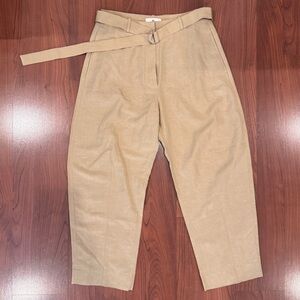Banana Republic Linen Blend High-Rise Tapered Belted Pants - Beige size 10